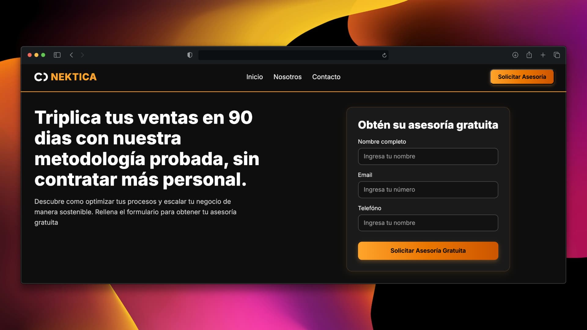 Conektica Landing Page